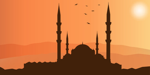 Obraz premium silhouette of mosque