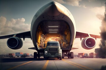 plane's hold to a vehicle on the ramp. Generative AI