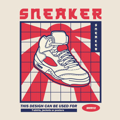 Sneaker shoes . Concept. Flat design. Vector illustration. Sneakers in flat style. Sneakers side view. Fashion sneakers.
