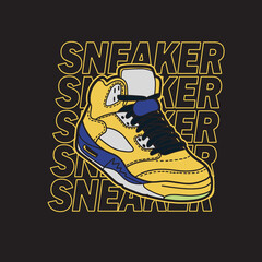 Sneaker shoes . Concept. Flat design. Vector illustration. Sneakers in flat style. Sneakers side view. Fashion sneakers.