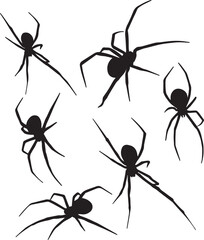 Spider silhouette set, SVG Vector