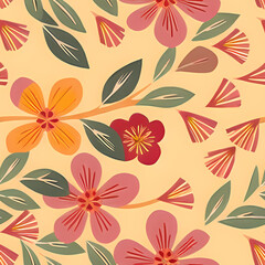 Seamless Floral Pattern Design. Flower Repeat Pattern for textile design, wallpaper, fabric, surface pattern designs