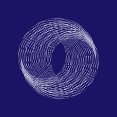 circle mesh bagel dynamic in blue background