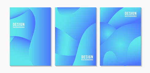 Set of Futuristic Blue Graident Abstract Liquid Fluid Background Template Illustration. Suitable For Your Banner, Poster, and Cover. Vector Eps 10