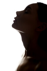 Face of Girl. Female body silhouette