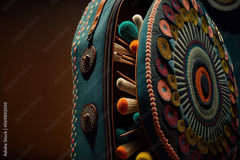 Poster close-up of darts on a trunk generative ai