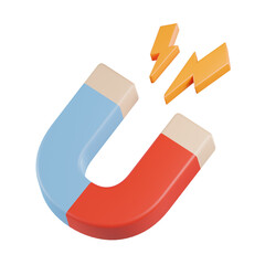 Horseshoe Magnet 3D Icon
