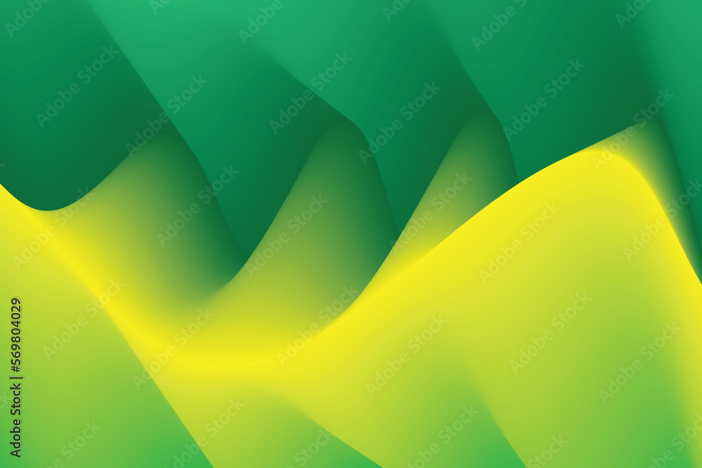 Poster yellow and green gradient wave abstract background. modern graphic for landing page and computer des