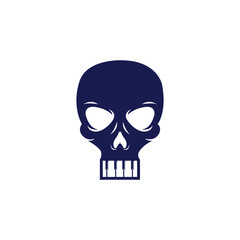 Skull Piano Logo Music Vector Illustration.