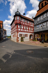 Historisches Rathaus in Rieneck im Sinntal, Landkreis Main-Spessart, Unterfranken, Franken, Bayern, Deutschland