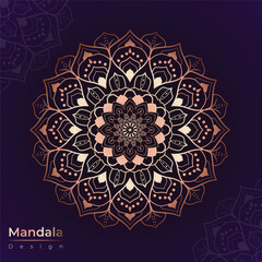 Luxury and floral abstract mandala design template, good decorative abstract mandala design with beautiful black background