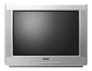 Classic TV in gray color isolated on white background.