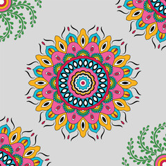 Fototapeta na wymiar Luxury and floral abstract mandala design template, good decorative abstract mandala design with beautiful white background