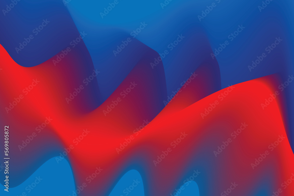 Poster red and blue wave abstract background, fluid gradient background, suitable for landing page and comp