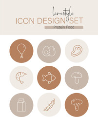 Linestyle Icon Design Protein Food