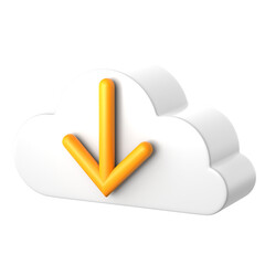 3d cloud download icon illustration