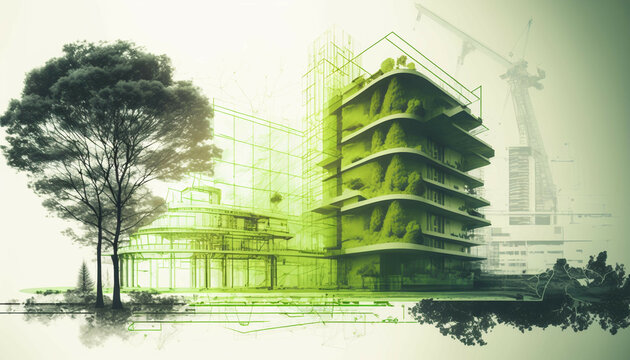 City dedicated to sustainable engineering and environmental responsibility. Urban development, implementing innovative green engineering projects. Generative AI