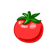 Tomato healthy food. Nutrition diet for vegetarian, vegan. Vector illustration in cartoon doodle style