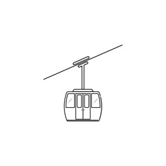 Cable car transportation icon isolated vector graphics