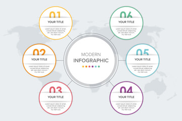 Fototapeta premium Creative concept for infographic element vector 6 options, steps, list, process. Abstract elements of graph, diagram with steps, options, parts or processes, timeline infographics, workflow or chart.