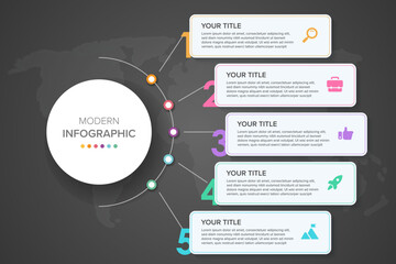 Creative concept for infographic element vector 5 options, steps, list, process. Abstract elements of graph, diagram with steps, options, parts or processes, timeline infographics, workflow or chart.