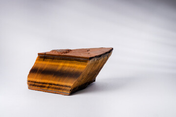 tiger eye stone on white background