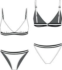 set of bikini, sportswear, activewear, bra and bottom