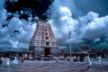 Fototapeta na wymiar Belur Channakeshava temple in Infrared