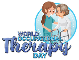 World occupational therapy day text banner design