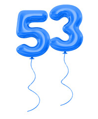 53 Balloons Blue Number