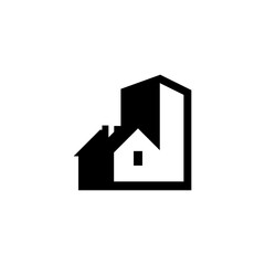 Vector symbol design for real estate company. Buildings abstract logo design template
