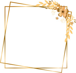 Golden wreath frame for invitation