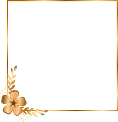 Golden wreath frame for invitation