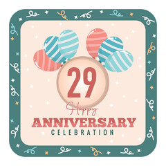 29years anniversary logo with balloon design template vector design abstract 