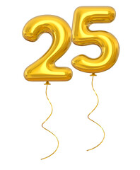 25 Gold Balloon Number