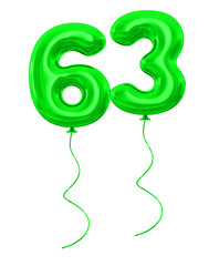 63 Green Balloon Number