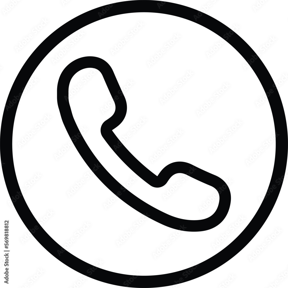 Poster call icon symbol for web sites and app . phone icon . contact icon in circle