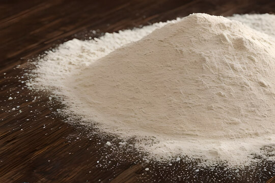 AI generated image of a pile of white flour on a table
