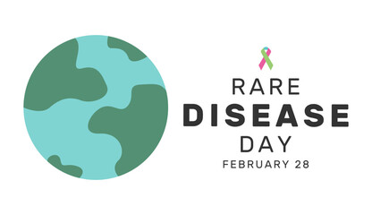 Vector illustration of Rare Disease Day observed on February 28. The day raises awareness and generates change for the people who are living with a rare disease