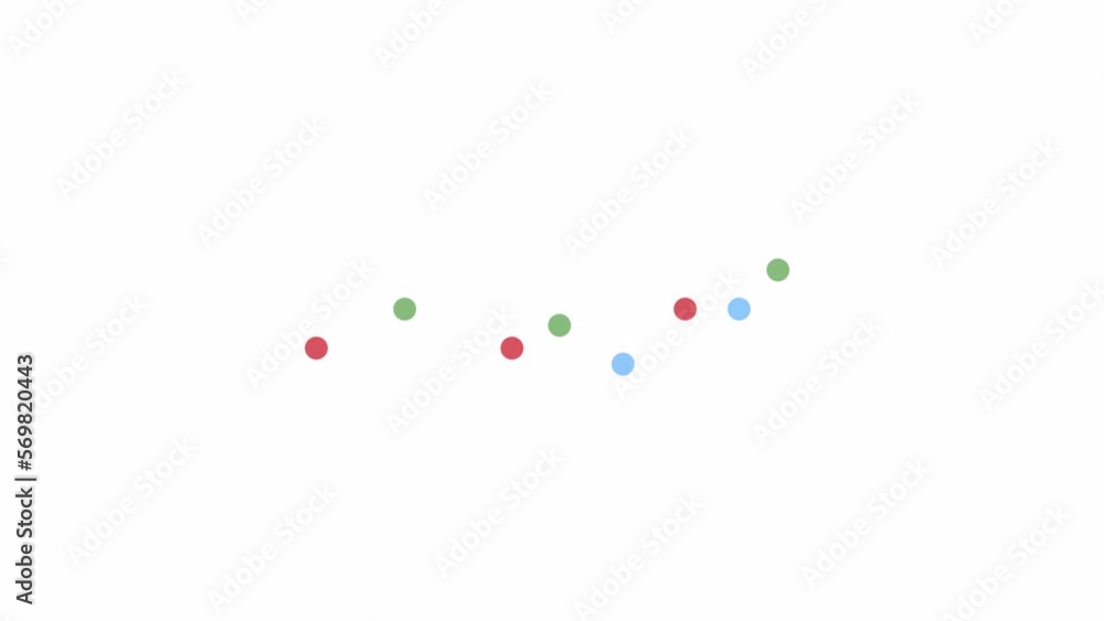 Poster animated connected points on graph. dots, trends. data visualization. flat cartoon style element 4k 