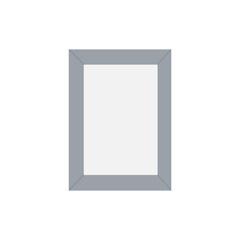 Vector image, isolated gray close-up photo frame on a white background. Graphic design.