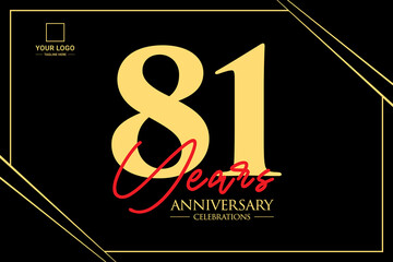 81th anniversary celebration logo design concept. Logo Vector Templates