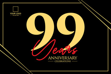 99th anniversary celebration logo design concept. Logo Vector Templates