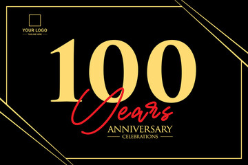 100th anniversary celebration logo design concept. Logo Vector Templates