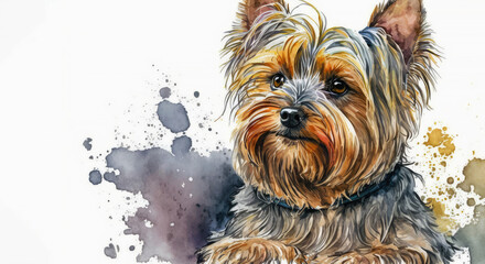 Yorkshire Terrier Watercolor Painting - Generative AI