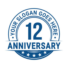 Fototapeta premium 12 years anniversary logo design template. Vector illustration.