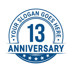 Fototapeta premium 13 years anniversary logo design template. Vector illustration.