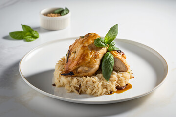 Heartwarming Chicken and Rice Meal on a Table