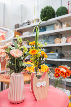 Artificial flowers for sale in garden centre, Augsburg, Bavaria, Germany