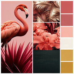 Vibrant Colorful Mood Board, inspiration for Interior Design, Fashion, Webpages etc, post-processed generative ai, digital art